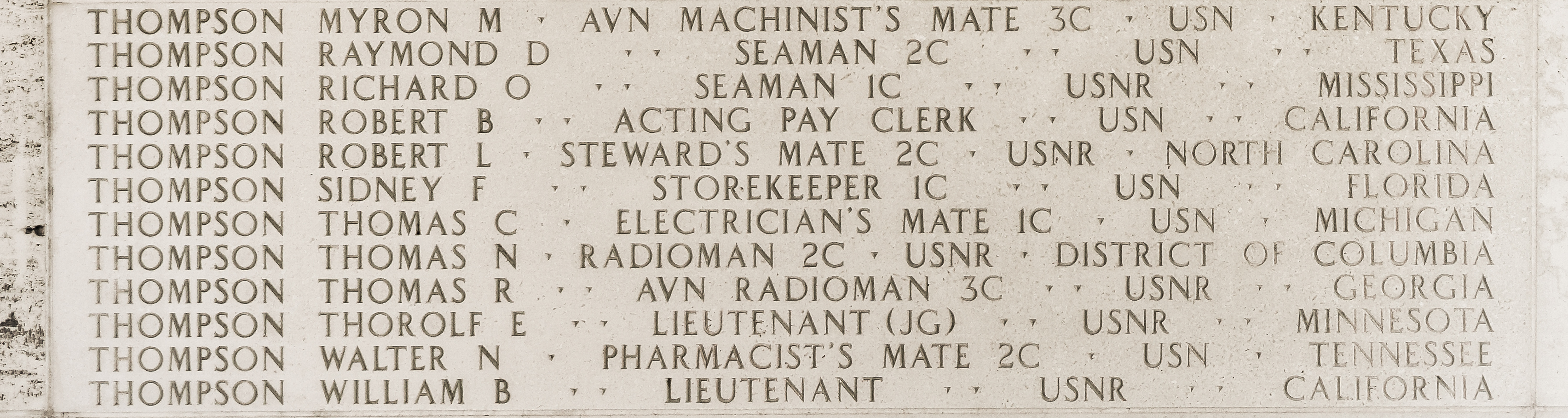 Thomas N. Thompson, Radioman Second Class